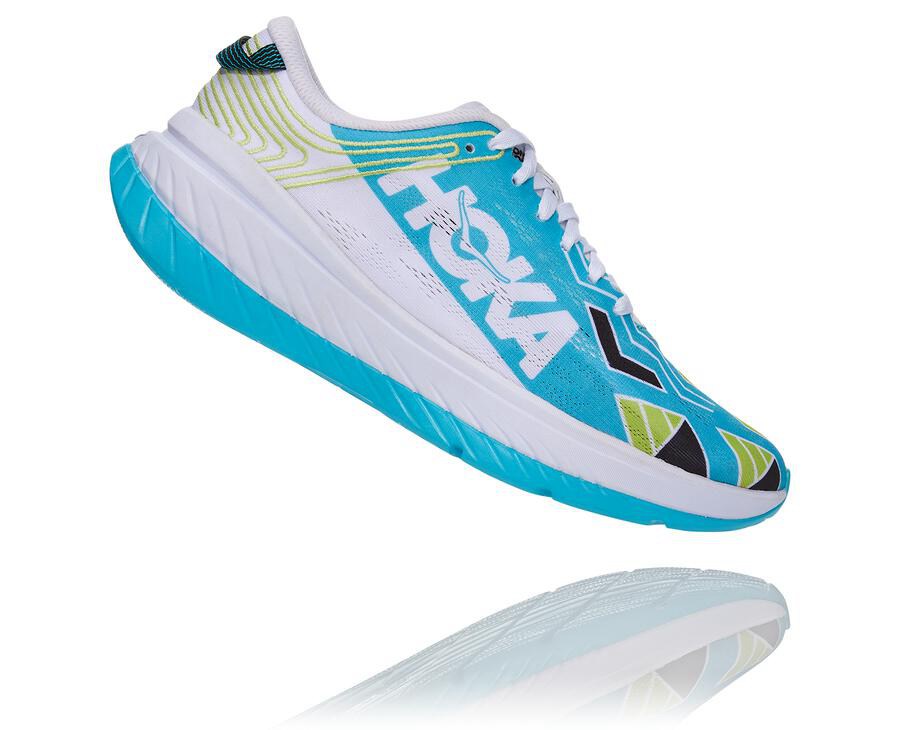 Hoka One One Koşu Ayakkabısı Kadın Mavi/Beyaz - Ironman Kona Carbon X - XG7316802